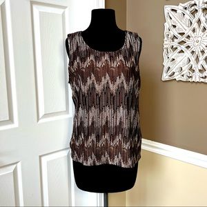 ⭐️ Chico’s Sleeveless Lined Chevron Tank Blouse Size 2